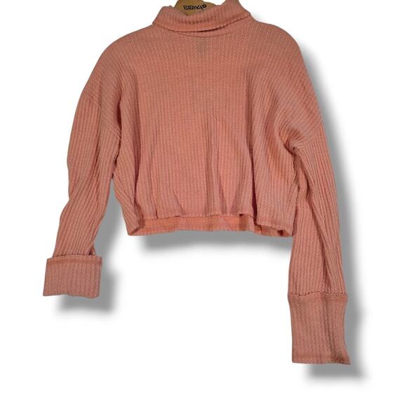 Wild Fable  Women's peach orange waffle Pullover Long Sleeve Shirt - XS - Picture 5 of 9